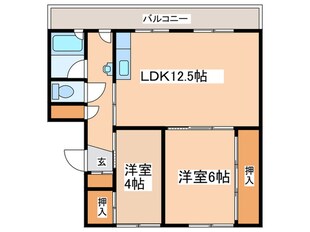 ビレッジハウス東月寒1号棟の物件間取画像